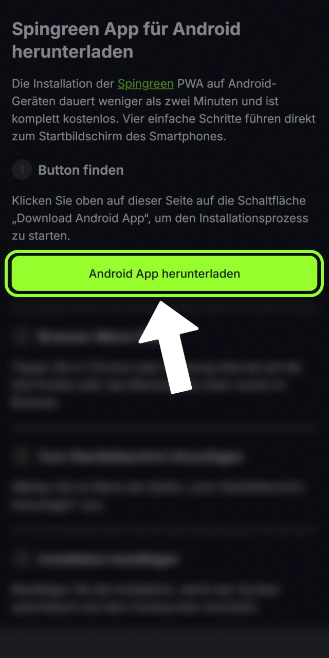 Klicken Sie auf den Download Button für die Spingreen App.
